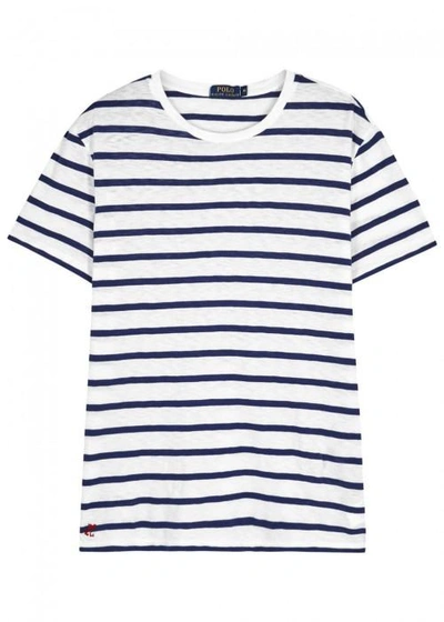 Polo Ralph Lauren Striped Cotton T-shirt In Navy
