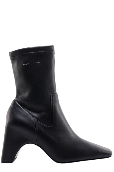 Coperni Square-toe Ankle Boots In Black