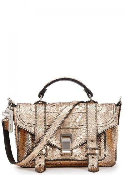 Proenza Schouler Ps1 Tiny Python-effect Leather Satchel In Rose