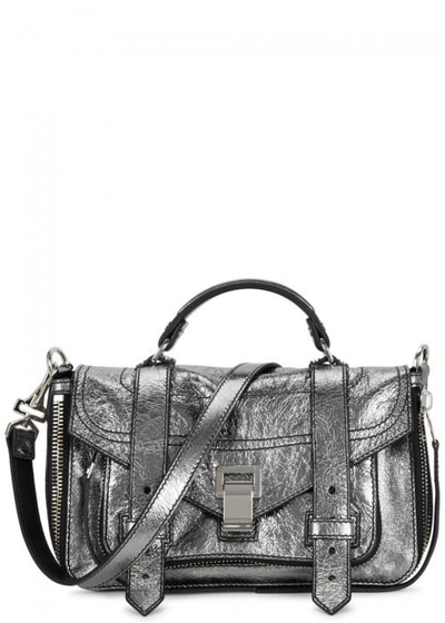 Proenza Schouler Ps1 Tiny Silver Leather Satchel