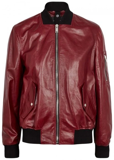 Proenza Schouler Burgundy Leather Bomber Jacket