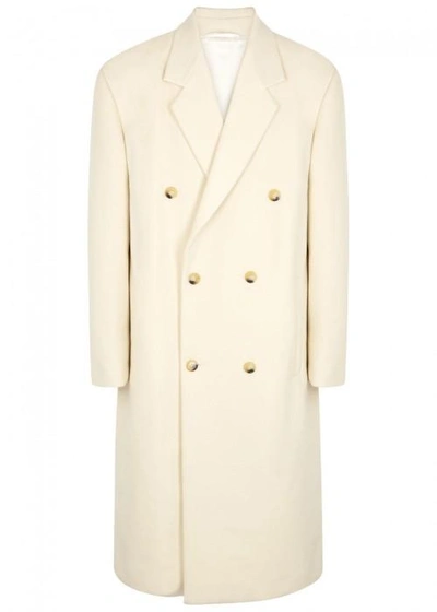 Raf Simons Cream Oversized Brushed Cotton Coat In Ecru