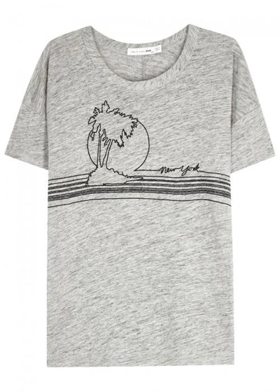 Rag & Bone /jean Grey Embroidered Linen T-shirt