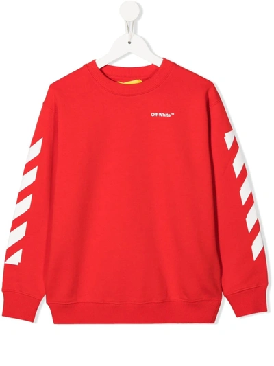 Off-white Kids Red Rubber Arrow Sweatshirt