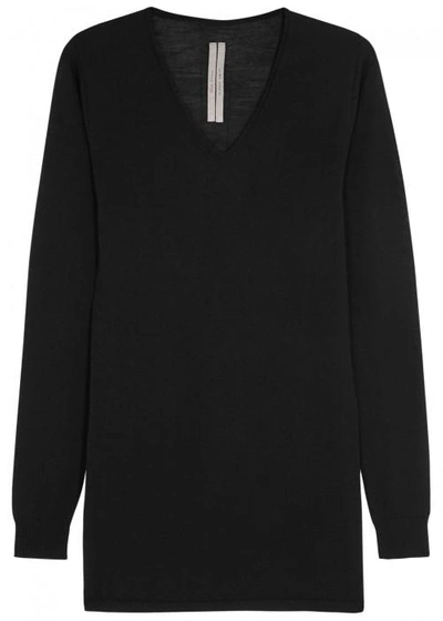 Rick Owens Black Fine-knit Wool Jumper