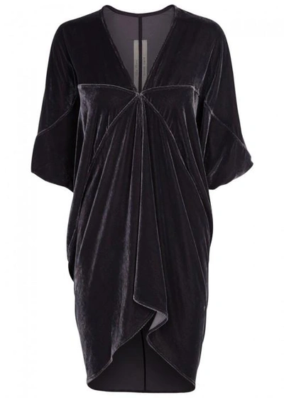 Rick Owens Dark Purple Draped Velvet Tunic In Plum