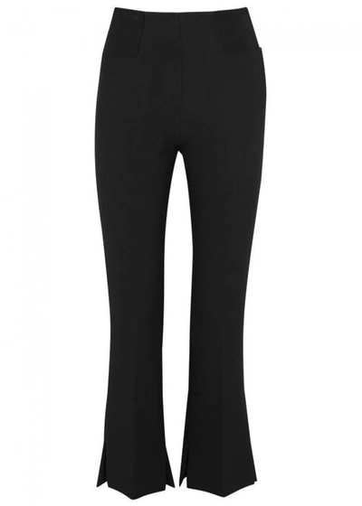 Roland Mouret Goswell Cropped Kick-flare Trousers In Black