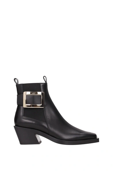 Roger Vivier Ankle Boots Leather In  Black