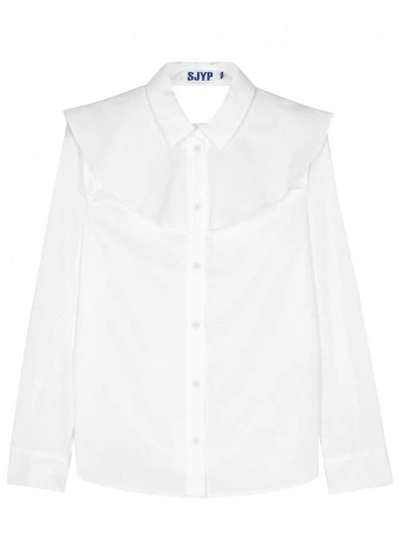Sjyp White Open-back Cotton Shirt
