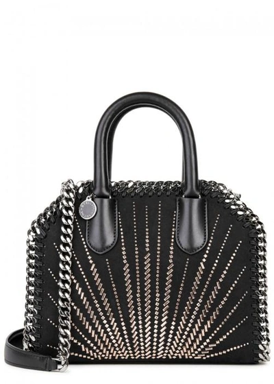 Stella Mccartney Falabella Box Mini Faux Suede Bag In Black