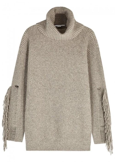 Stella Mccartney Stone Cashmere Blend Jumper In Beige