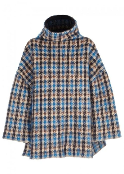 Stella Mccartney Checked Oversized Wool Blend Jumper In Multicoloured