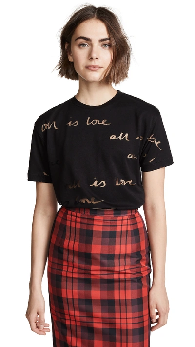 Stella Mccartney All Is Love Burnout Short-sleeve T-shirt In 1000 - Black