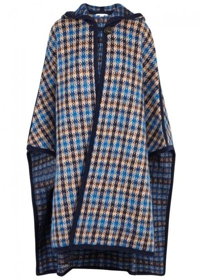 Stella Mccartney Checked Wool Blend Cape In Multicoloured