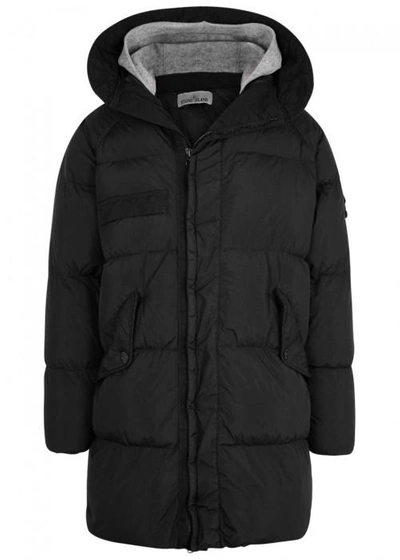 Stone Island Black Quilted Shell Coat
