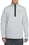Nike Men's  Sportswear Tech Fleece 1/2-zip Top In Dark Grey Heather