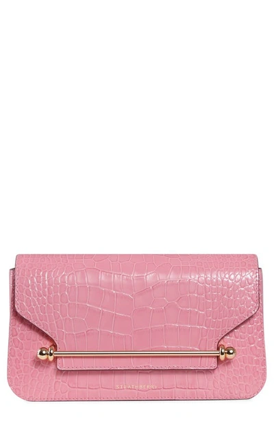 Strathberry Stylist Leather Crossbody Clutch In Soft Pink