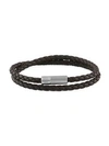 Tateossian Pop Rigato Braided Leather Wrap Bracelet In Brown