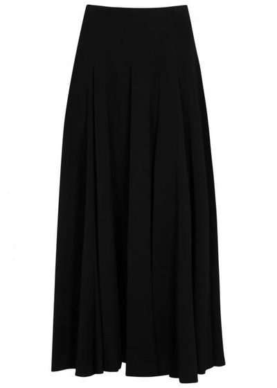 The Row Dia Black Stretch Cady Midi Skirt