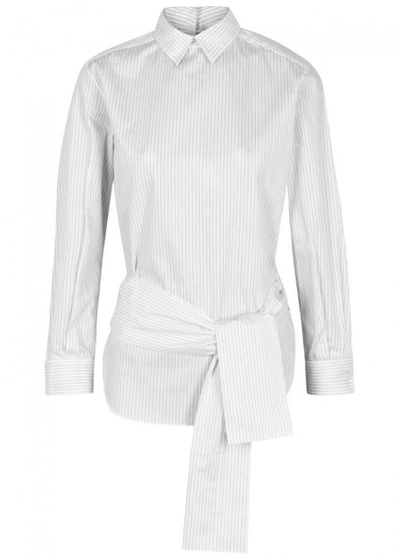 Toga Striped Open-back Cotton Shirt In White