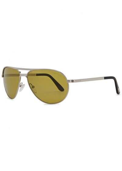 Tom Ford Marko Aviator-style Sunglasses In Silver