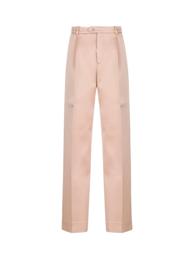 Gucci Straight-leg Satin Trousers In Pink