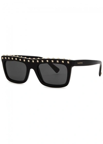 Valentino Black Square-frame Sunglasses