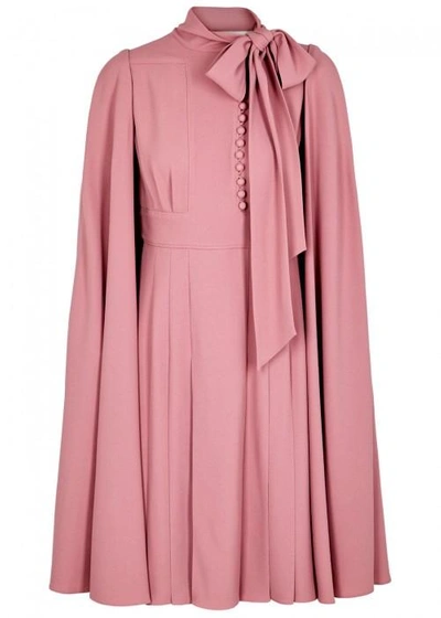 Valentino Rose Cape-effect Dress In Light Pink