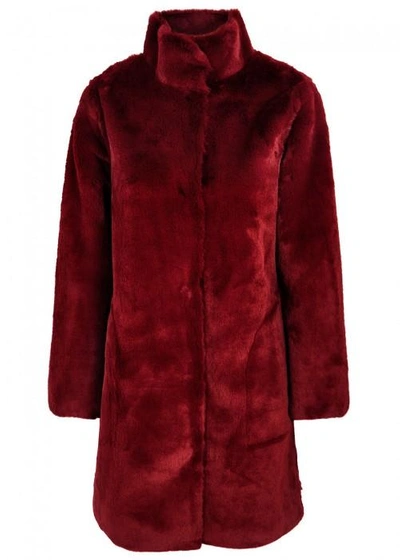 Velvet By Graham & Spencer Mina Burgundy Reversible Faux Fur Coat