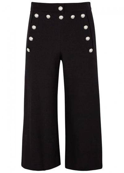 Veronica Beard Coastal Sailor Cotton Blend Trousers In Black