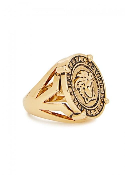 Versace Gold Tone Medusa Ring