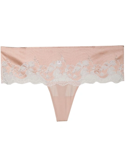Wacoal Embroidered Lace Affair Tanga In Rose