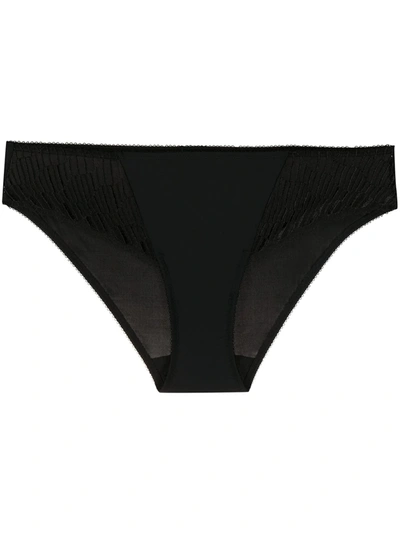 Wacoal Cotton Suede Lace Trim High Cut Briefs In Black