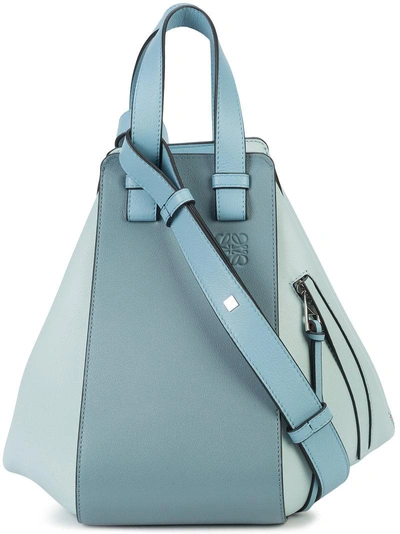 Loewe Puzzle Small Color-block Textured-leather Shoulder Bag In Blue