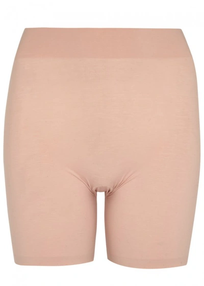 Wolford Blush Stretch Cotton Control Shorts In Nude