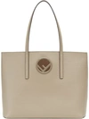 Fendi Logo Detailed Tote Bag In Neutrals