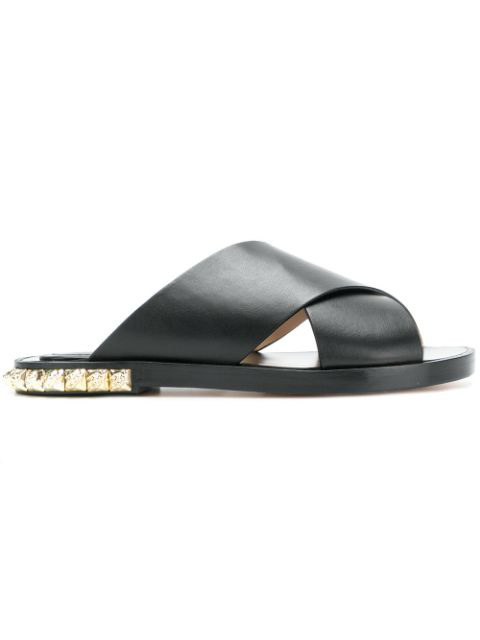 stuart weitzman rockrose leather slides