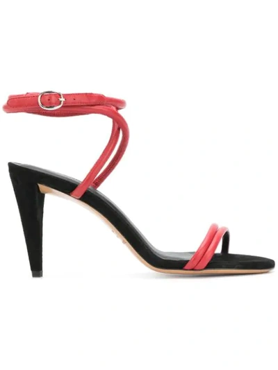 Isabel Marant Abigua Tie-ankle Leather Sandals In Red