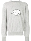 Loewe Mouse Intarsia Wool Sweater In Grey