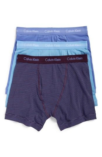 Calvin Klein 3-pack Boxer Briefs In Black/ Blue/ Spellbound