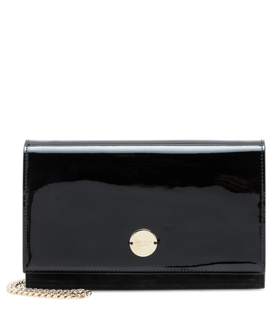 Jimmy Choo Florence Patent Leather & Suede Clutch - Black