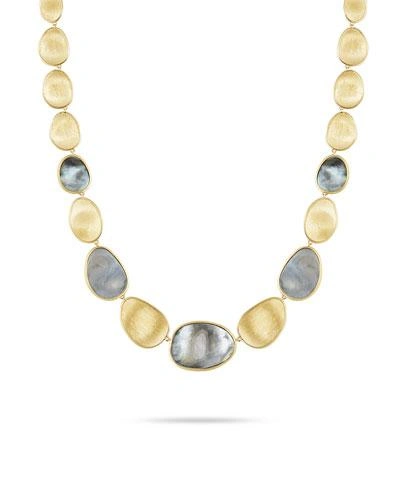 Marco Bicego Lunaria 18k Gold Collar Necklace With Black Mother Of Pearl