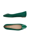 Tod's Ballet Flats In Green