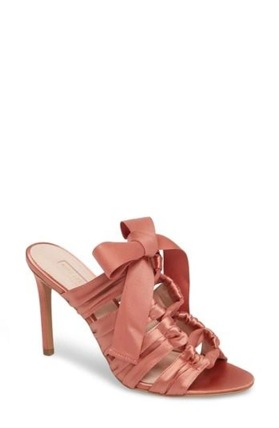 Avec Les Filles Janelle Satin Lace-up Dress Sandals Women's Shoes In Dusty Rose Fabric