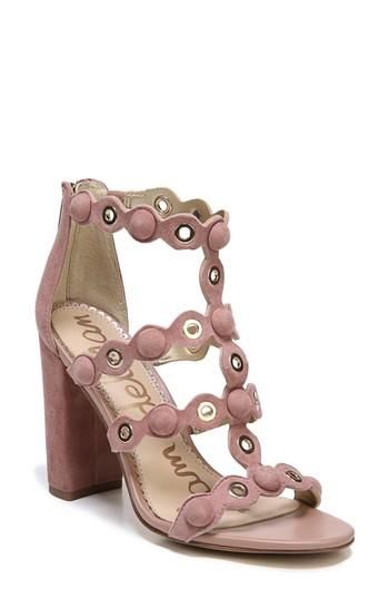 dusty rose block heels