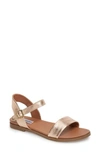 Steve Madden Dina Sandal In Rose Gold Leather