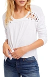 Free People First Love Lace-up Tee In White