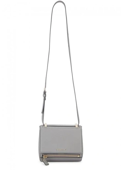 Givenchy Pandora Mini Grey Leather Box Bag In Light Grey