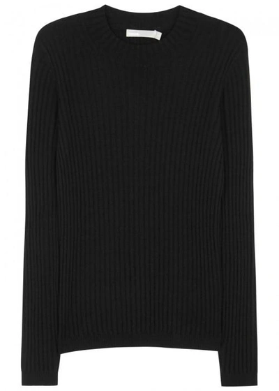 Vince Black Ribbed Cashmere Jumper