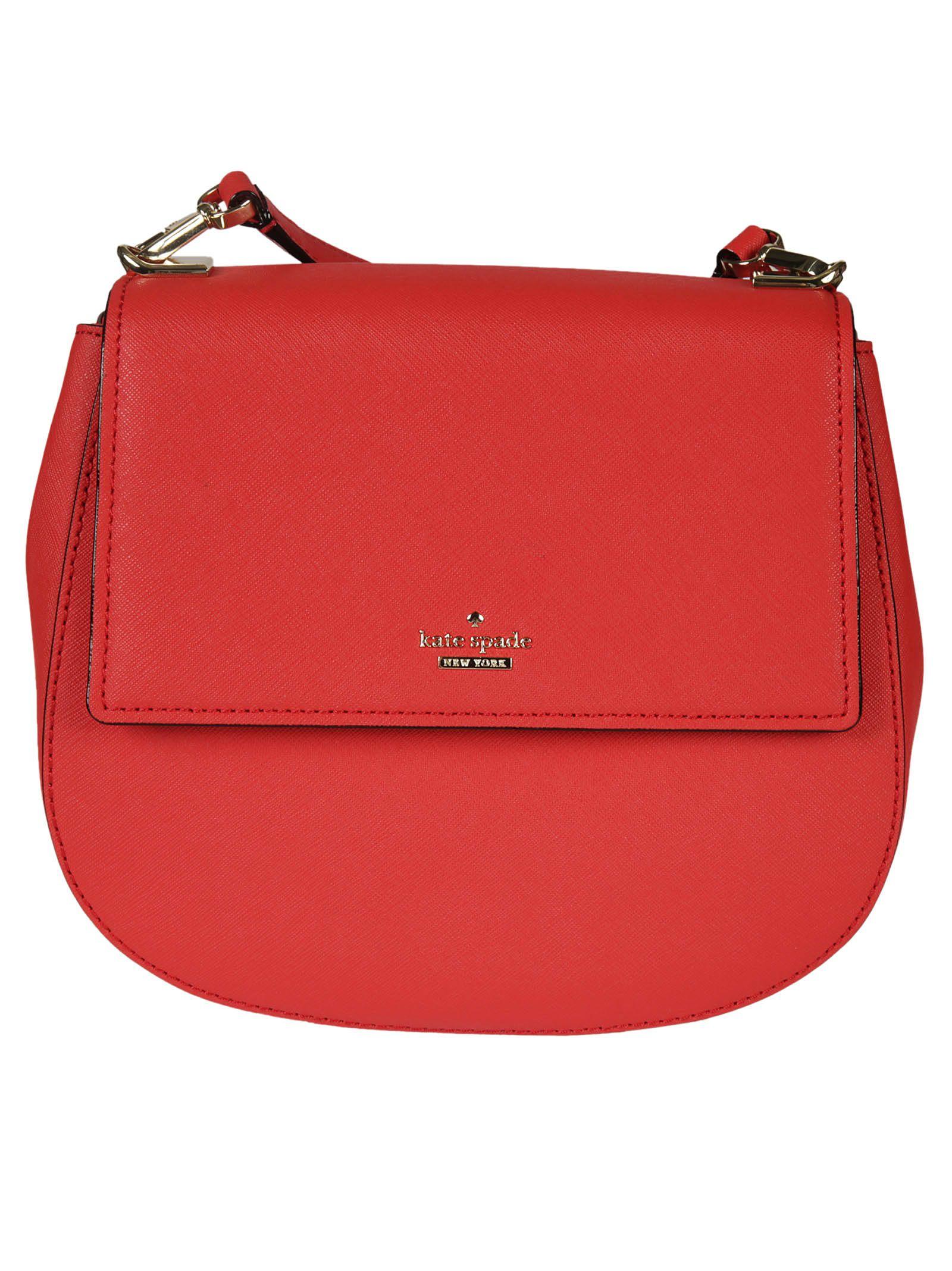 Kate Spade Logo Plaque Shoulder Bag In Red ModeSens